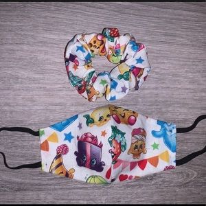 Kids Mask and Scrunchie- Shopkins